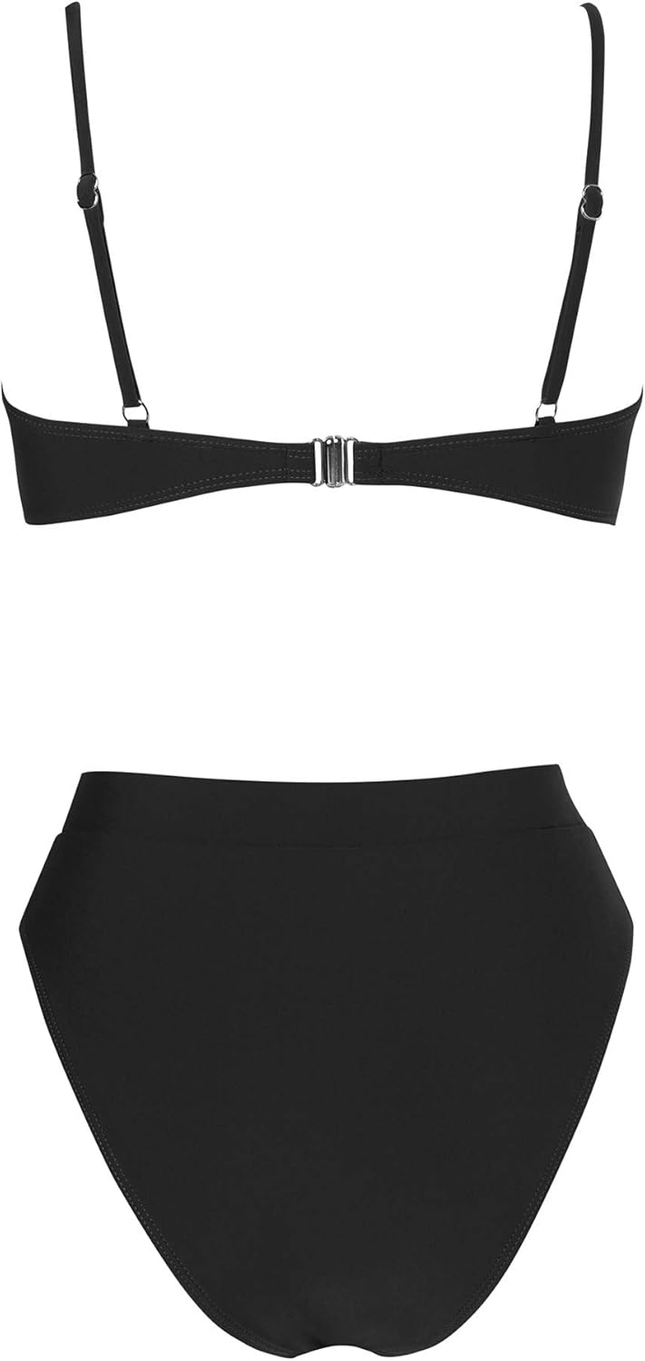 MOSHENGQI Women High Wasited Bikini Shoulder Strap 2 Piece High Cut String Swimsuits - Image 5