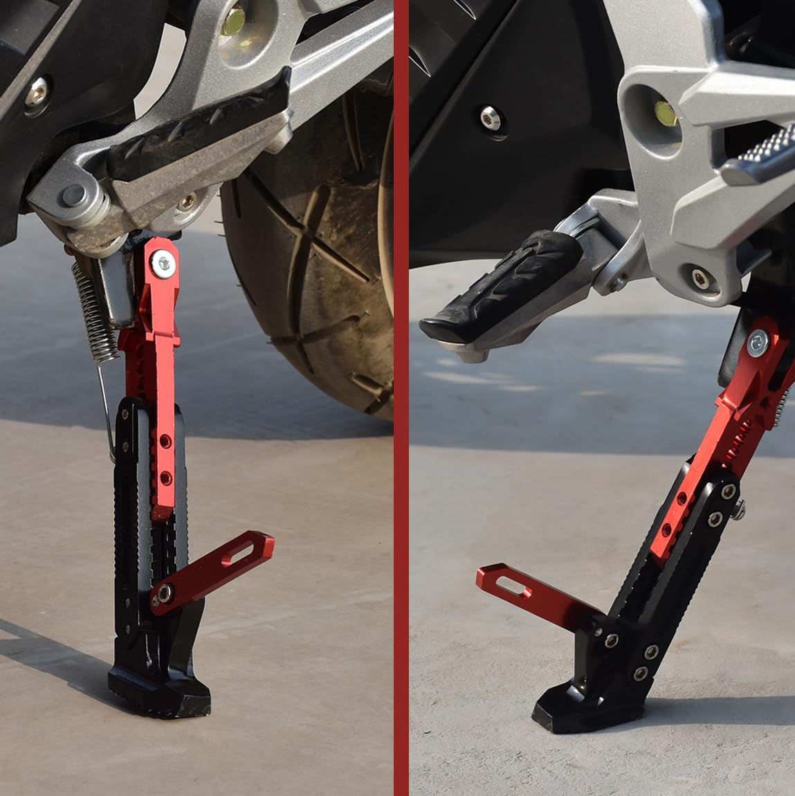 Motorcycle Kickstand for Aprilia Tuono V4 1100 2021-2022, Adjustable Replacement, Aluminum Alloy Design with Kickstand Foot, for Street and Off-Road Riding,B