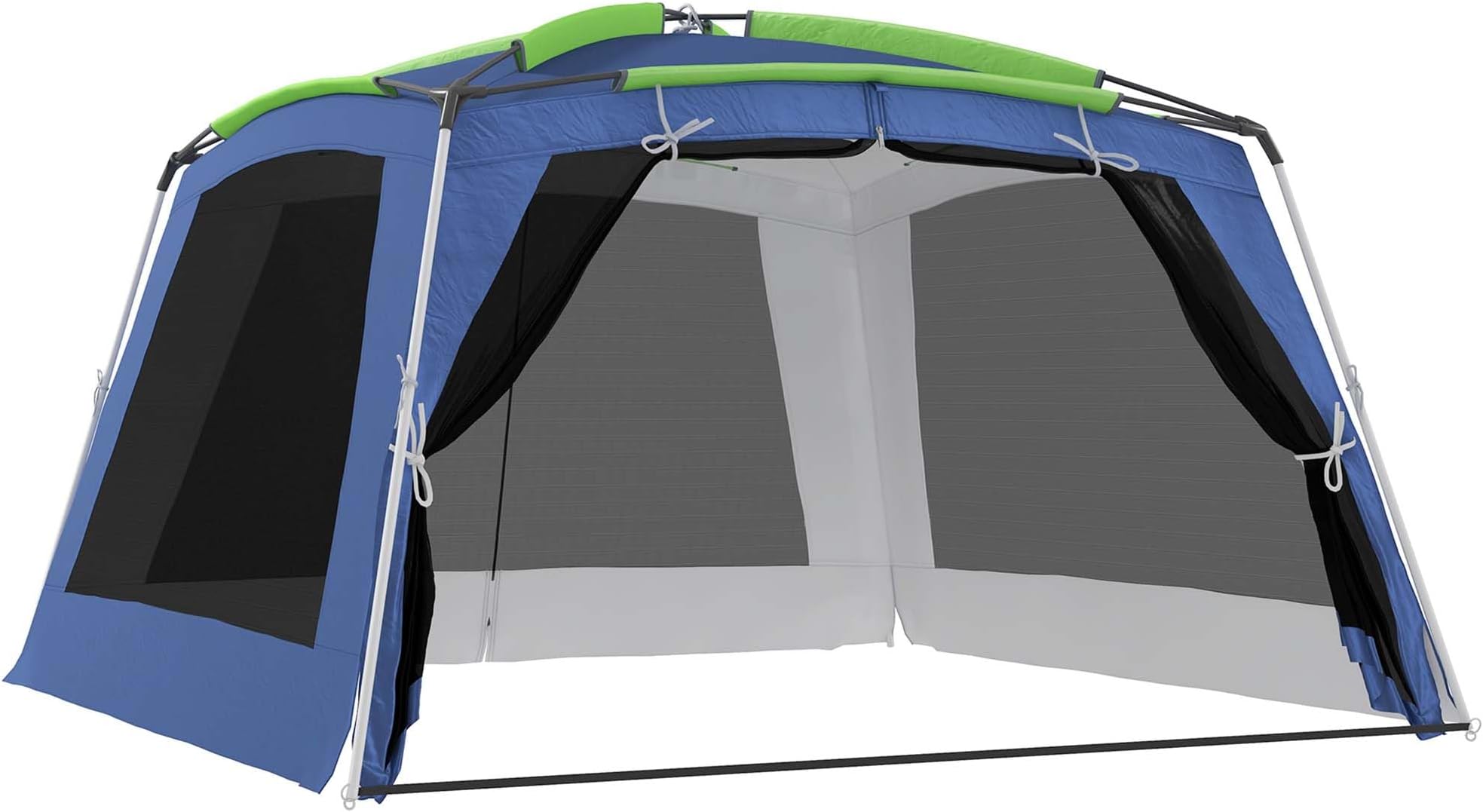 Outsunny 5-8 Person Camping Tent, Portable Dome Tent, Outdoor Screen House Sun Shelter, 360x355x215cm - Dark Blue/Green