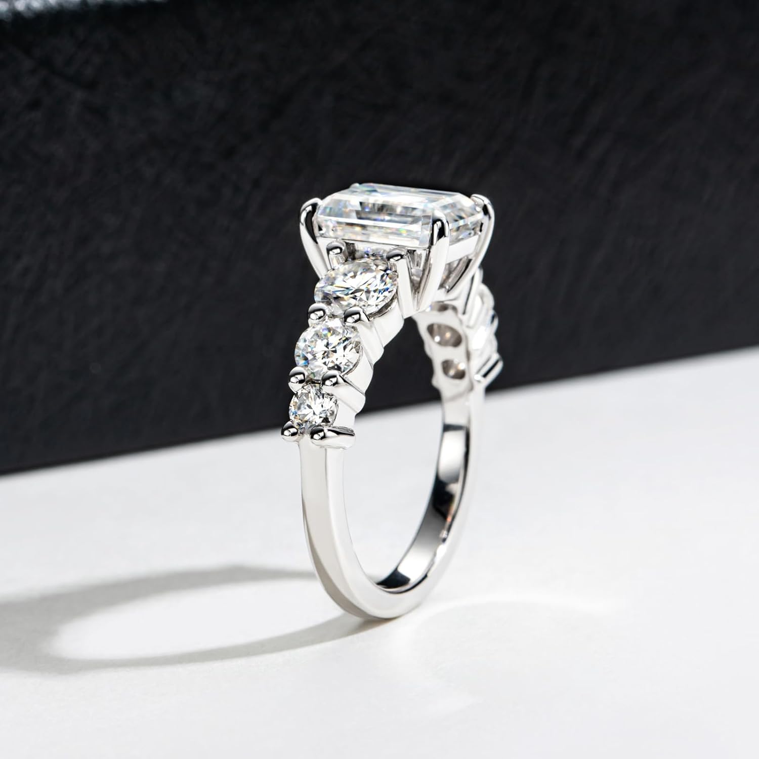 Moissanite Promise Rings 3-5cttw Pear/Emerald/Marquise/Oval Cut D Color VVS1 S925 Sterling Silver Stackable Wedding Engagement Rings for Women with Certificate Elegant Gift Packed - Image 5