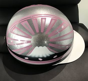 Amazon.co.jp: シルバーラメ ピンク 富士日章 コルク半 ヘルメット