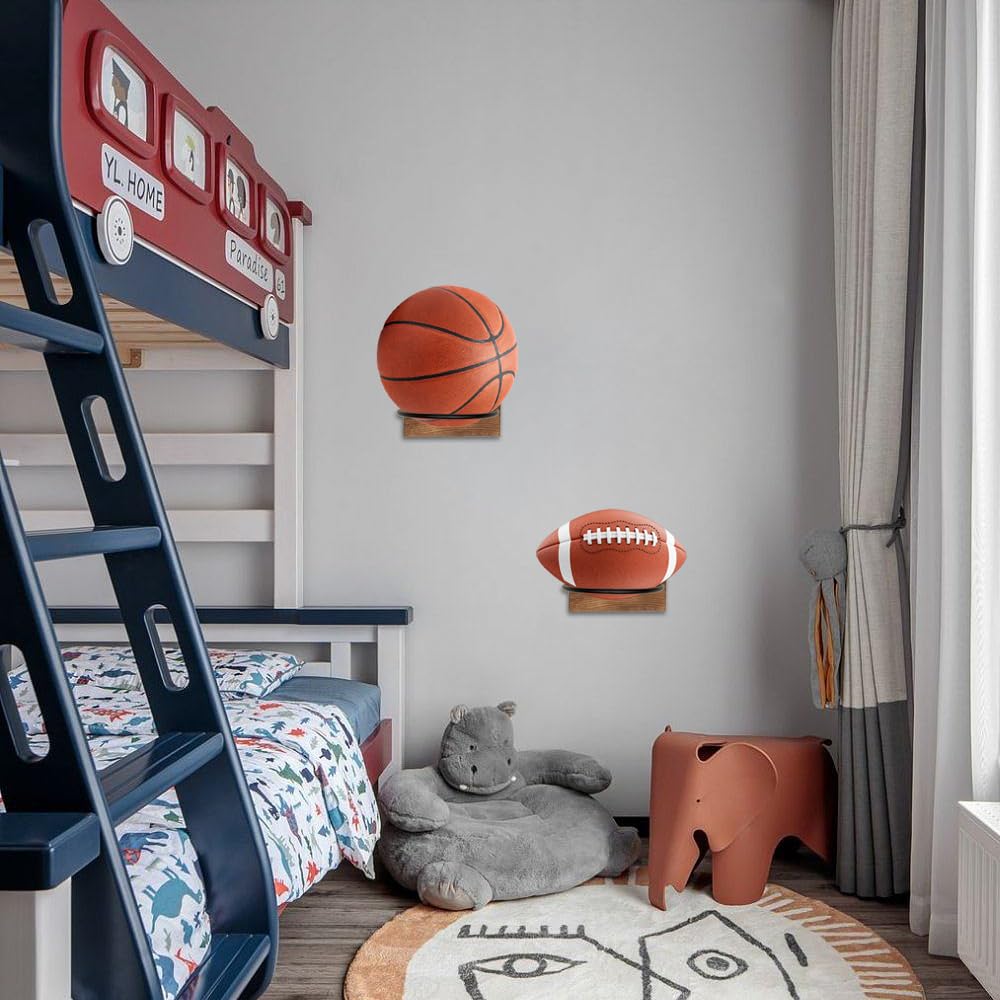 Support de Balle en Métal Noir,Support De Balle Mural,Supports Muraux pour Ballon de Sport pour Football,Basket-Ball,Rugby Volleyball