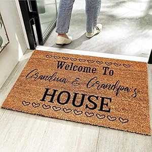 Funny Coir Doormat Welcome to Grandma and Grandpa's House Welcome Front Porch Decor Doormat For The Entrance Way Personalized Rugs Prank Gift Non Slip Outdoor Coconut Coir Doormat 23.6 x 15.7 inch Funny Coir Doormat Welcome to Grandma and Grandpas House Welcome Front Porch Decor Doormat For The Entrance Way Personalized Rugs Prank Gift Non Slip Outdoor Coconut Coir Doormat 236 x 157 inch