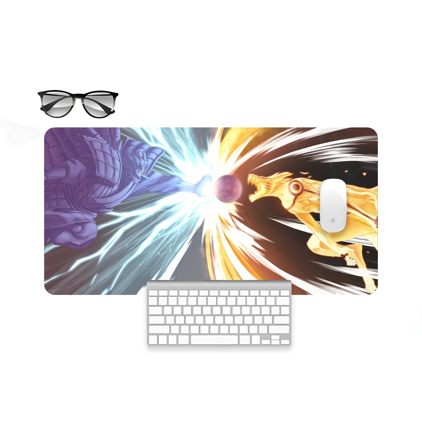 SoulAbiti Naruto Vs Sasuke Mouse Pad - 23.6 x 11 Inches Desk Pad - Gaming and Workstation Mat for Susanoo and Kurama Fans - Non-Slip Rubber Base - Smooth Surface for Precise Control (B0CG35N15Y) Amazon Price History, Amazon Price Tracker