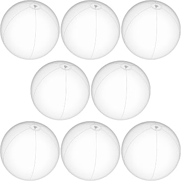 8 Pcs Inflatable Beach Ball 8 inch Swimming Pool Balls Summer Outdoor Decor Ball