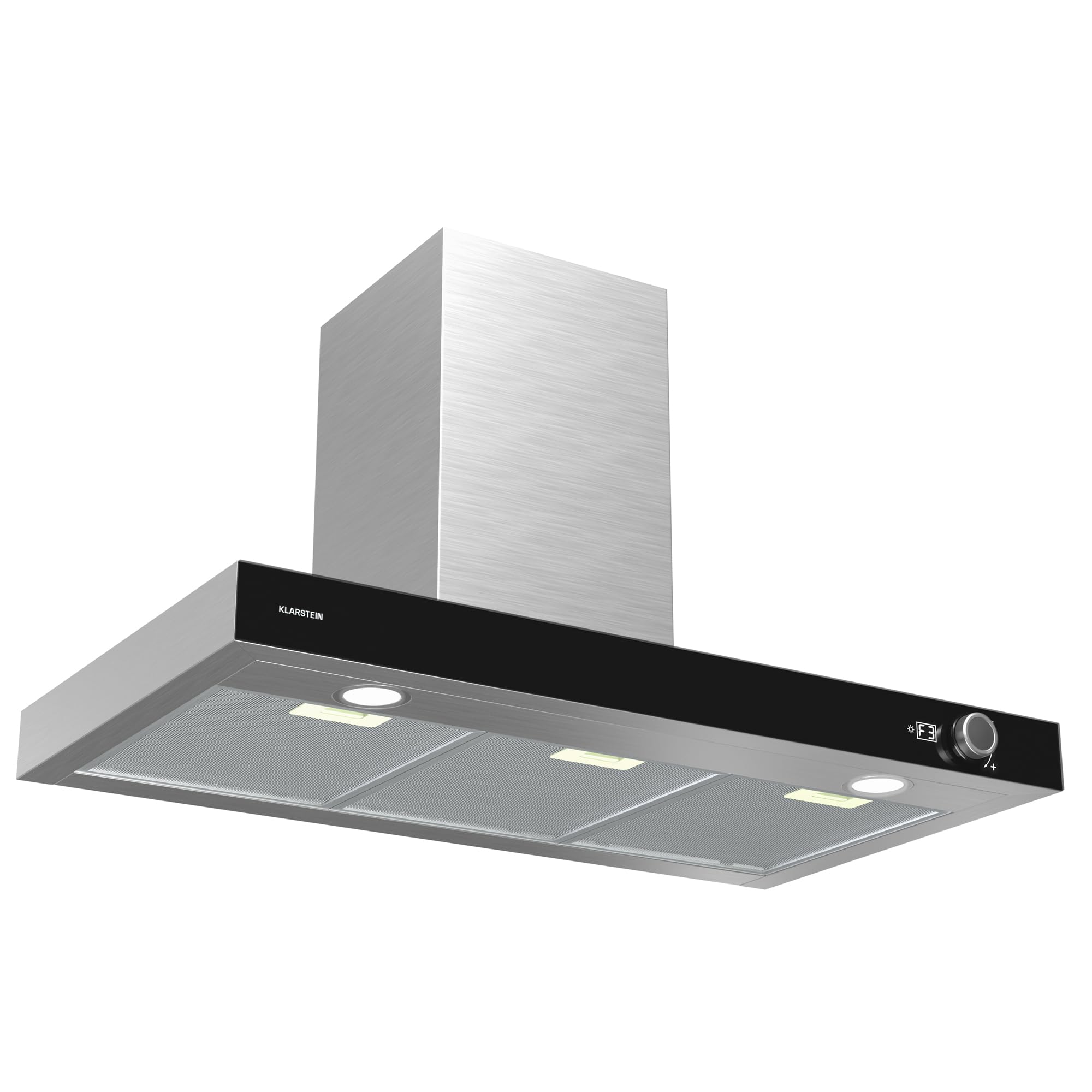 Klarstein Airnova Campana Extractora - 90Cm, 628 M³/H, A++ Eficiencia, LED 6500K, Silenciosa 68 Db, Acero Inoxidable, Recirculación & Extracción