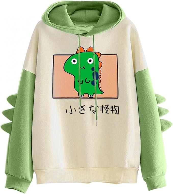 Amazon Co Jp Zaveiop トレーナー トップス レディース 韓国 可愛い パーカー ゆったり 小さな怪物柄 着痩せ 人気 ジャケット 少女 2色スプライス 重ね着 フーディー フード付き 萌え 柔らかい 学院風 プルオーバー ジップパーカー 普段着 通学 通勤 服 ファッション小物