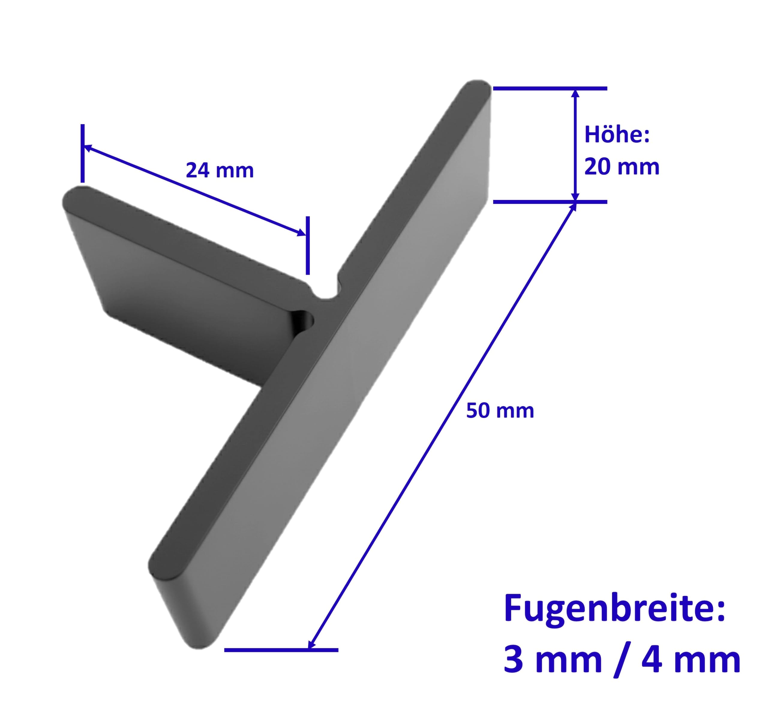 Fugenkreuze T-Stück 3 mm oder 4 mm Fugenbreite Steghöhe 20 mm für Terrassenplatten Bodenplatten Fliesen (200, 4 mm)