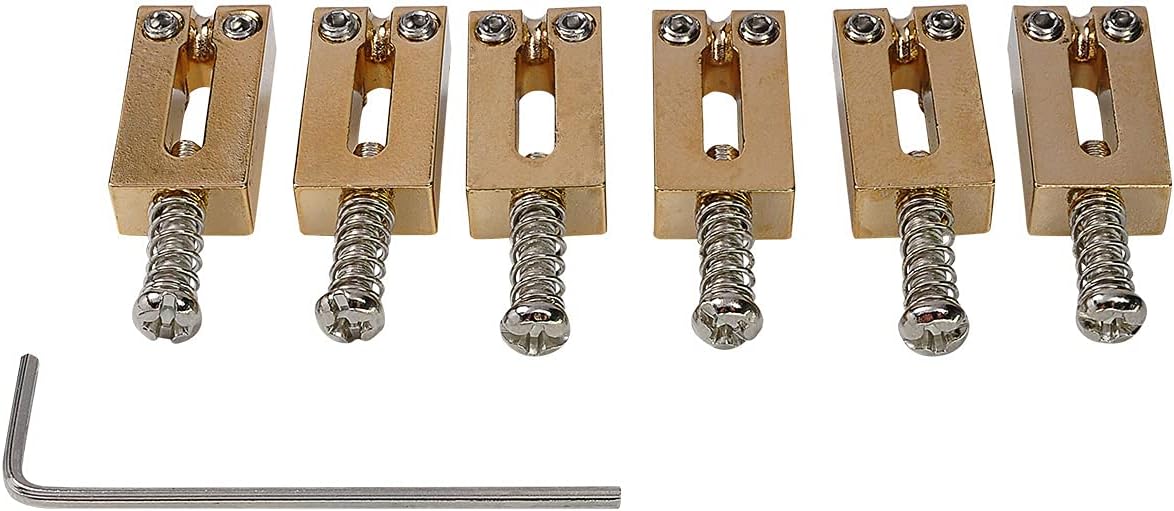 Musiclily Pro 10.5mm Stainless Steel Modern Guitar Tremolo Bridge Saddles for Fender Strat Stratocaster Tele Telecaster Electric Guitar