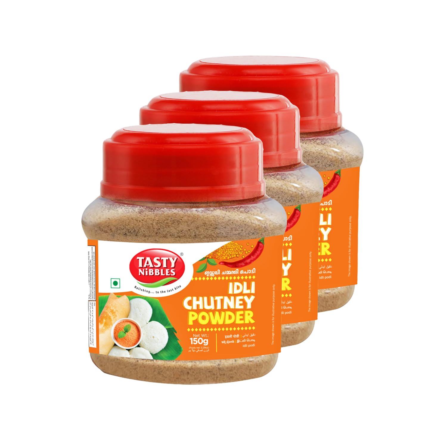Tasty Nibbles Ready to Eat Idli Chutney Powder 100g | Chammanthi Podi | Instant Idli Chutney Powder| South Indian Style Molgapudi | Vegetarian | No Added Preservatives [Pack of 3]