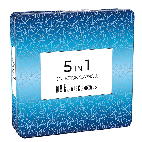 Coffret Métal 5 Jeux En 1 Tactic 14006 parfait pour vos soirées jeux de société