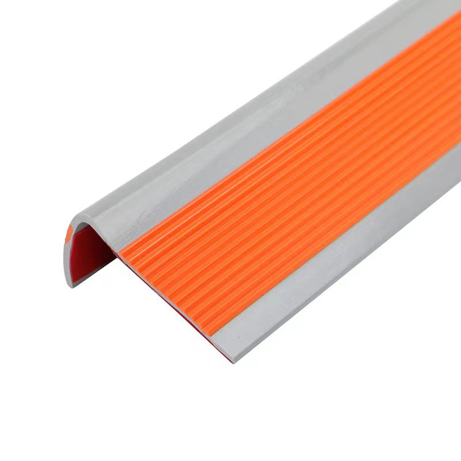 Borde antideslizante para escalera, 5 x 2,5 cm, protector de borde de PVC en forma de L para alfombras de madera laminada, peldaños antideslizantes y tira de seguridad autoadhesiva para escalones y