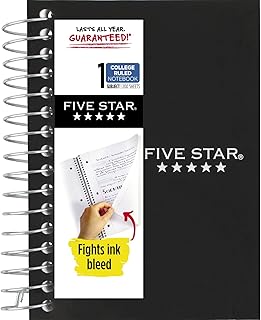 Five Star Fat Lil' Spiral Notebook, College Ruled Paper, 5-1/2" x 3-1/2", 200 Sheets, Color Will Vary (45388)