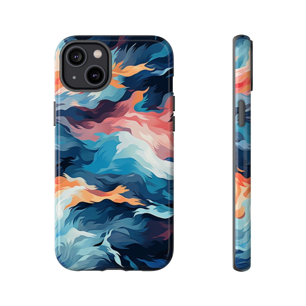 Coque iPhone 14 Plus vagues multicolores contre les rayures - 5