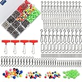 Alwonder 516pcs Sea Fishing Swivel Snaps Kit in Box Include Swivels, Clips, Luminous Beads, Crimps, Slides and other Sea Fishing Accessories Terminal Tackle for Saltwater Freshwater