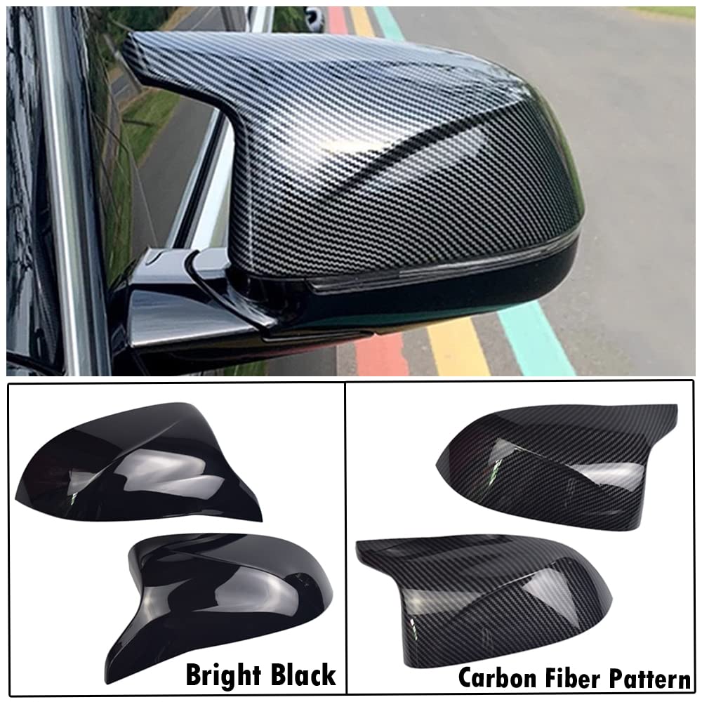 1 Paio Calotta Specchio Retrovisore a Sinistra Destra Coperchi a specchio laterale per B-MW X3 F25 X4 F26 X5 F15 X6 F16 2014-2018 (Nero Brillante)