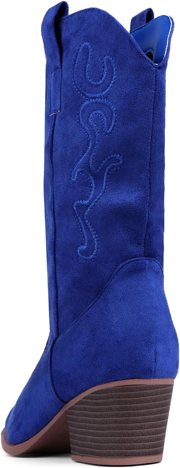 Bandkos Cowboy Boots for Women Cowgirl Mid Calf Western Embroidered... - Picture 11 of 70
