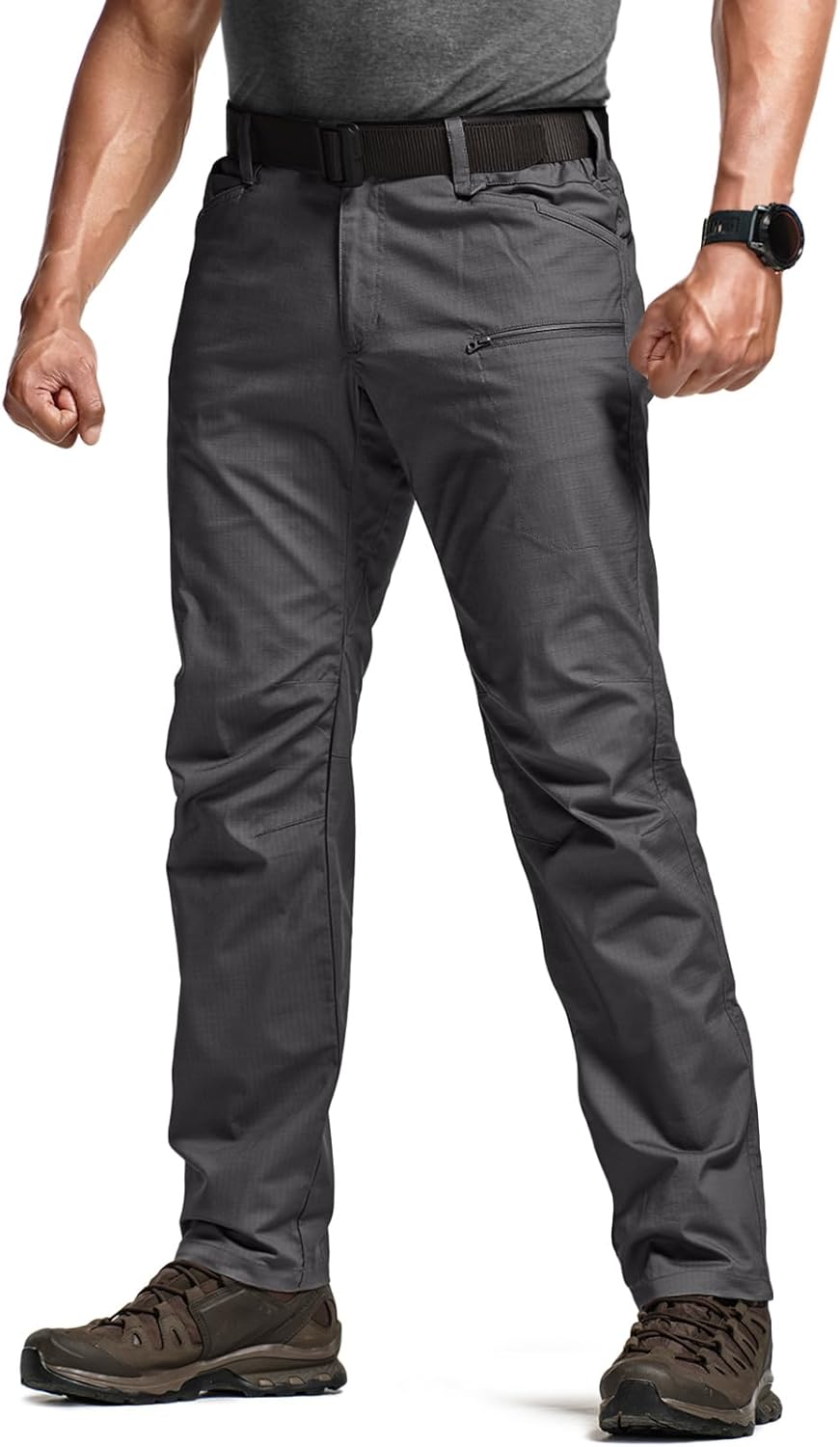 CQR Men's Flex Stretch Tactical Pants, Water Resistant Ripstop Cargo Pants, Lightweight EDC Outdoor Work Hiking Pants - Image 10