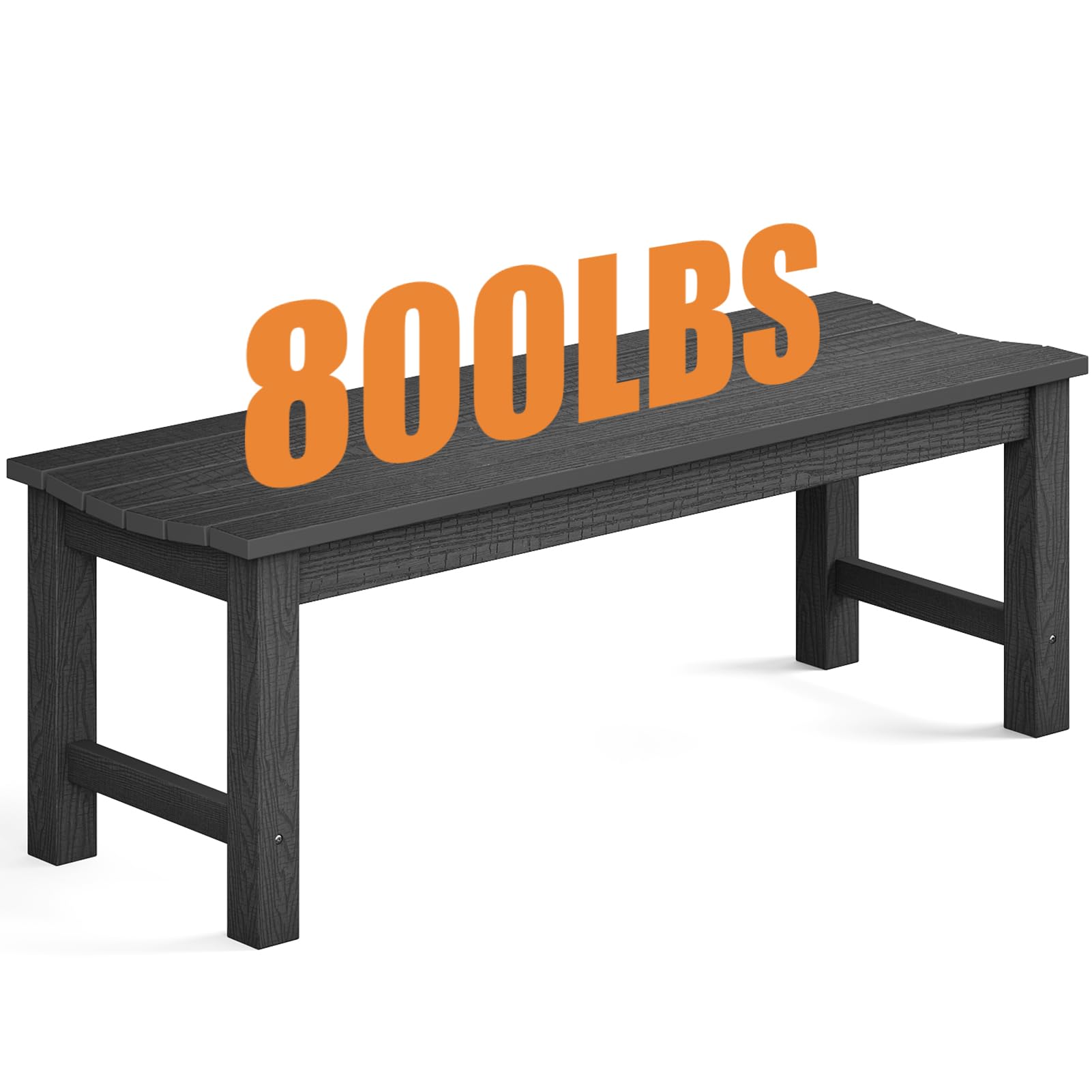 LAHAAP Outdoor Bench, 2-Person Patio Backless Bench Holds up to 800lbs, Weatherproof Garden Bench That Never Rot and Fade, Suit for Backyard, Porch,