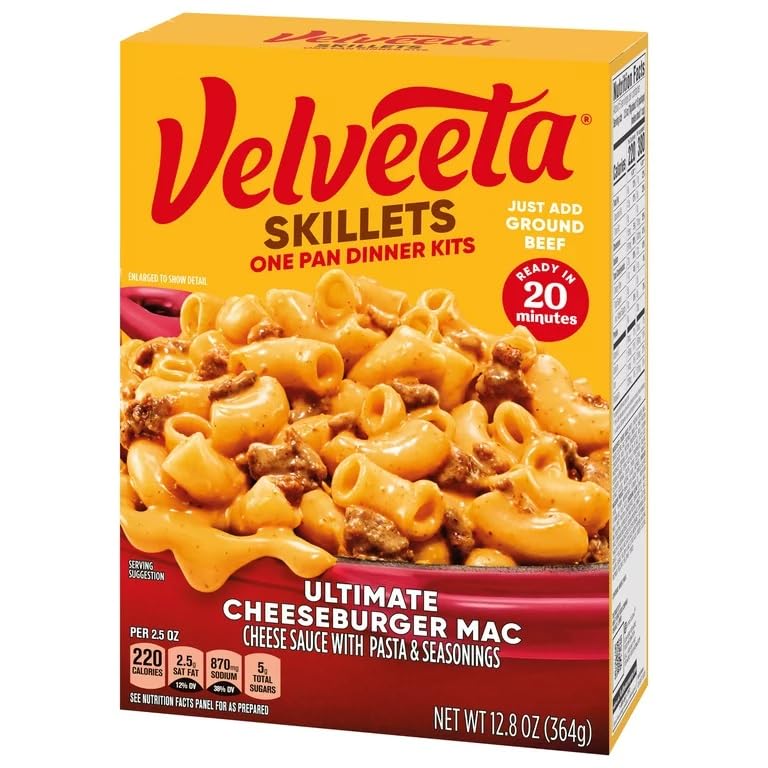 Skillets Ultimate Cheeseburger Macaroni and Cheese Dinner Kit, 12.8 oz Boxes (Pack of 6)