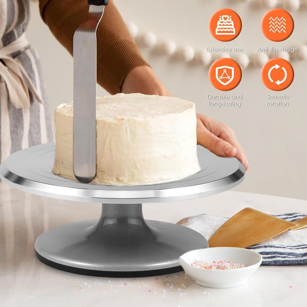 チルト回転デコ台　ケーキデコレーション用回転台 白黒 楽天市場】Hengle ケーキ 回転台 ケーキ装飾台 ケーキ作り用 ターン