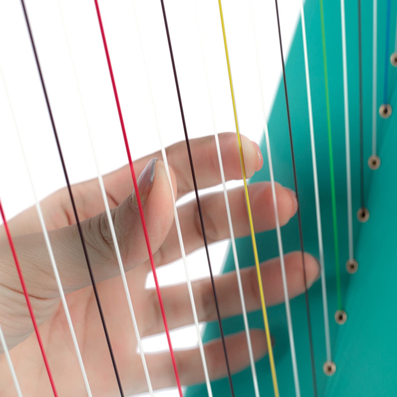 Lira Harfa 15 Strun Metalowe Miedziane Siodło Lira Harfa Mahoń Z Kluczem Do Obracania I Torbą Gitarową,Harfa
