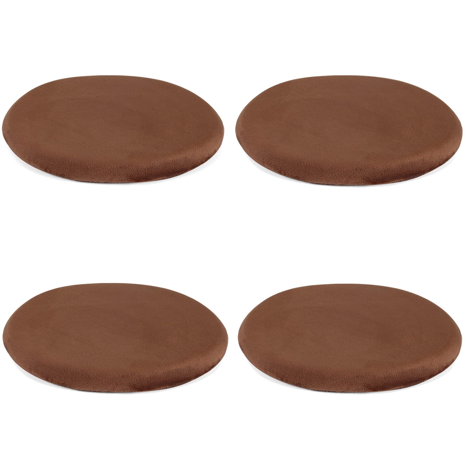 Coussin rond antidérapant marron 33cm mémoire de forme pour tabouret salle à manger