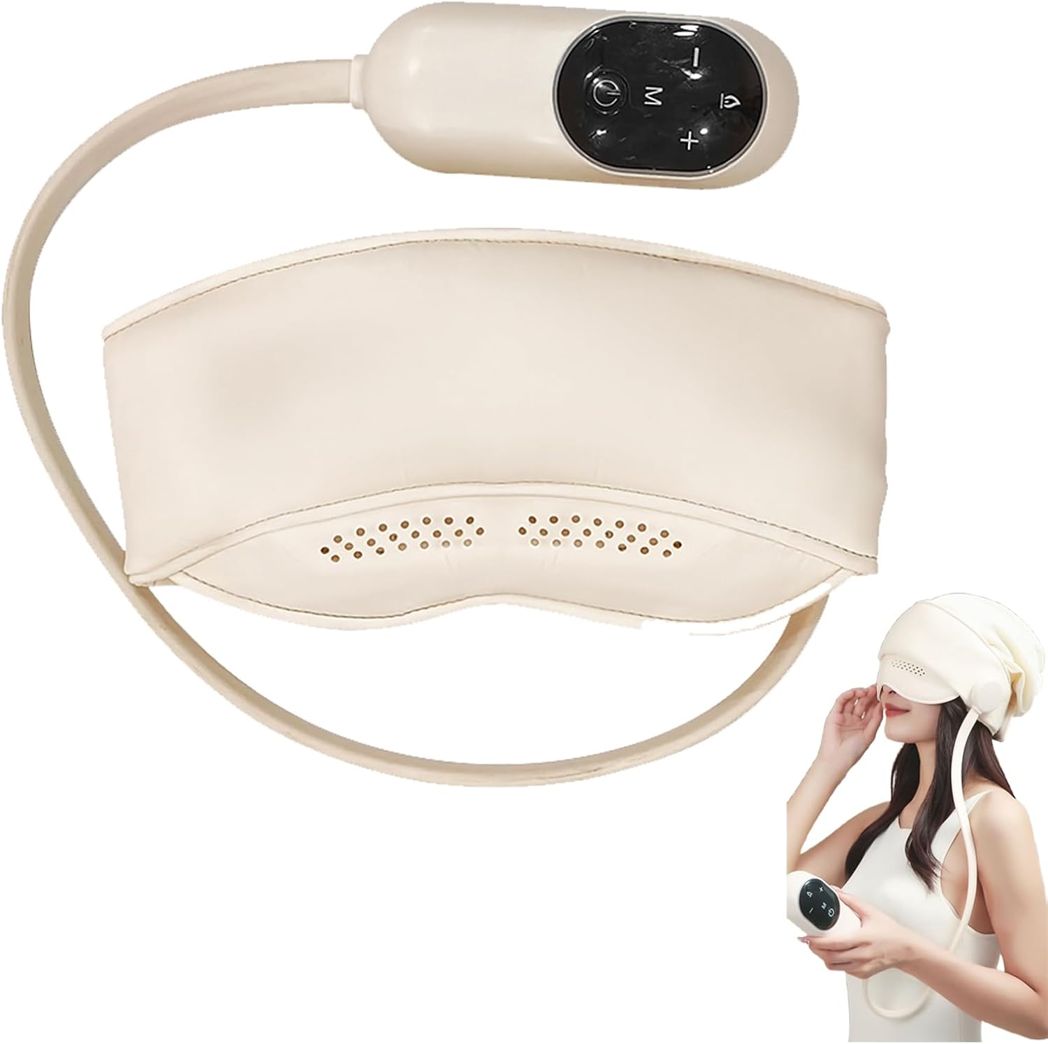 Eye & Head Massager with Remote & Heat, Elaxing Eyes & Better Sleep, The Perfect Holiday Gift for Mom Dad Women Men