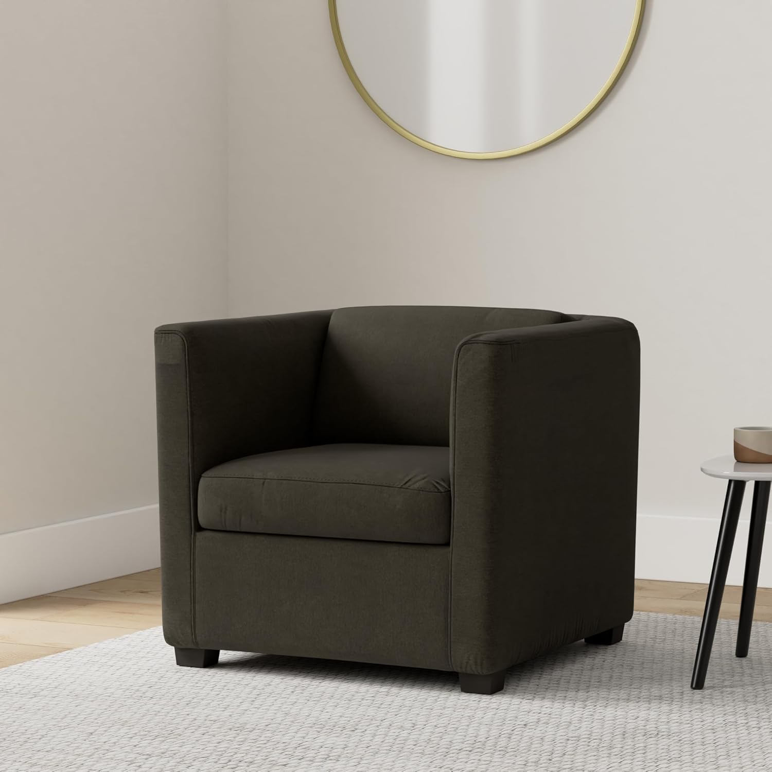 DOMO. collection Poltrona Bob FK, piccola poltrona retrò con braccioli e nucleo a molla, poltrona imbottita, poltrona da cocktail, poltrona lounge, 73 x 75 x 69 cm (larghezza x profondità x altezza),