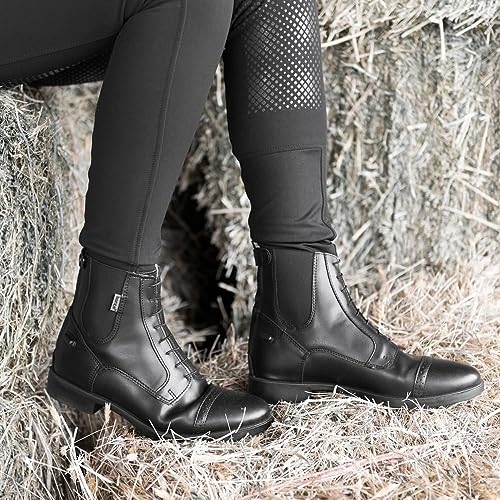 HORZE Kilkenny Kids' Unisex Equestrian Synthetic Leather Zip-Up Schooling Paddock Boots4