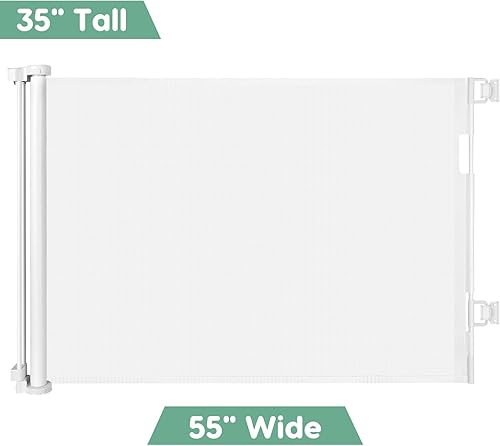 Miniatura 2 de Puertas retráctiles para bebés de 55 pulgadas para perros, puertas retráctiles para interiores para la casa, puerta retráctil para niños, puerta