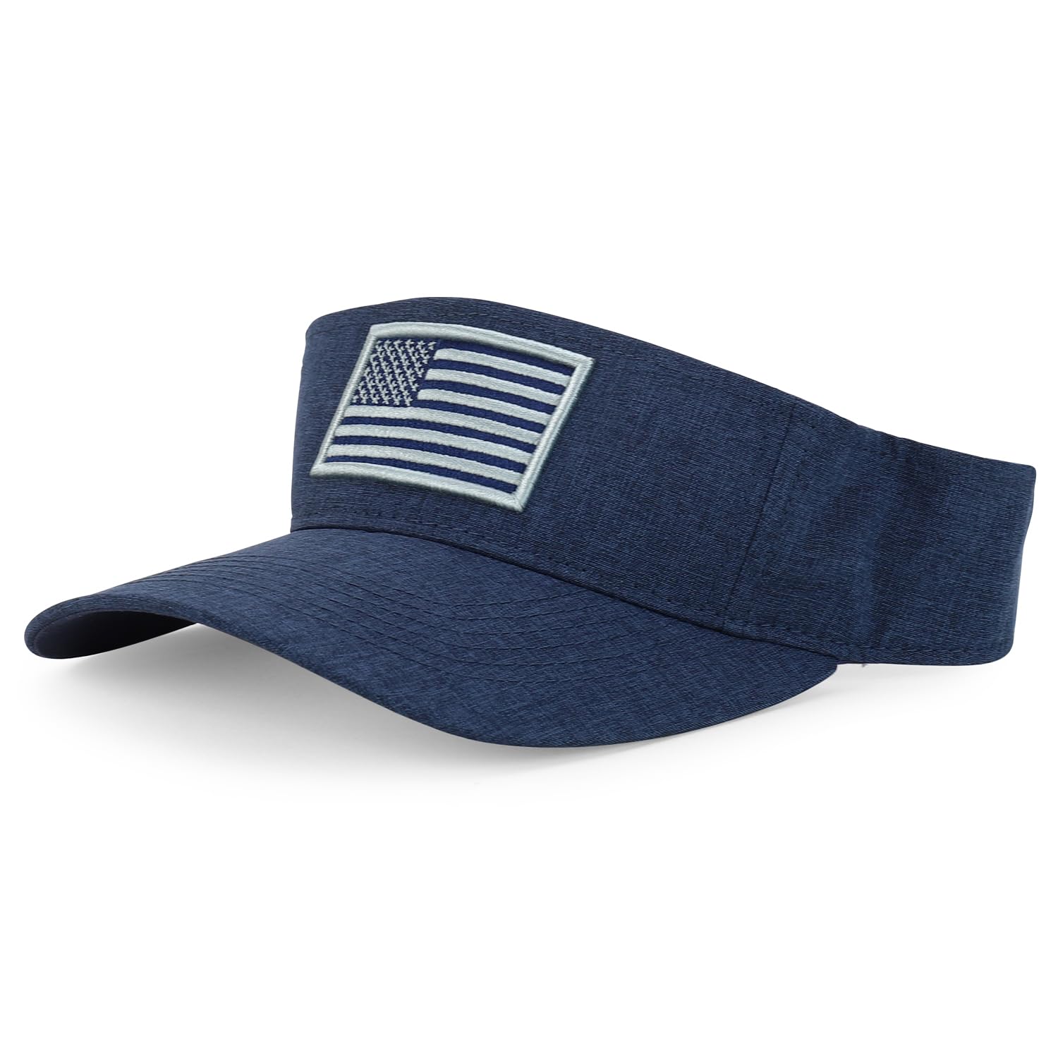 Trendy Apparel Shop USA American Flag Embroidered Polyester Summer Visor Hat