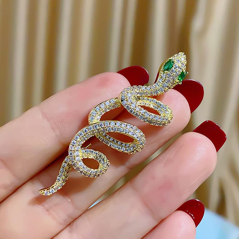 Broche con Forma de Serpiente para Mujer, Estilo Punk, Animal, Solapa, Regalo para Fiesta de Halloween