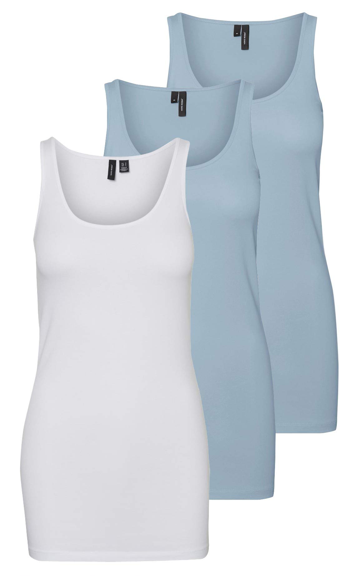 VERO MODA Female Tank top, Pack of 3 - Blue - S