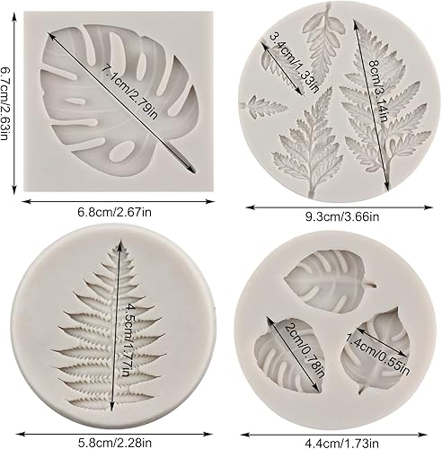 Miniatura 2 de MYPRACS Molde de silicona para hojas de árbol molde para fondant de hojas de arce moldes de hojas de helecho molde de caramelo para decoración de