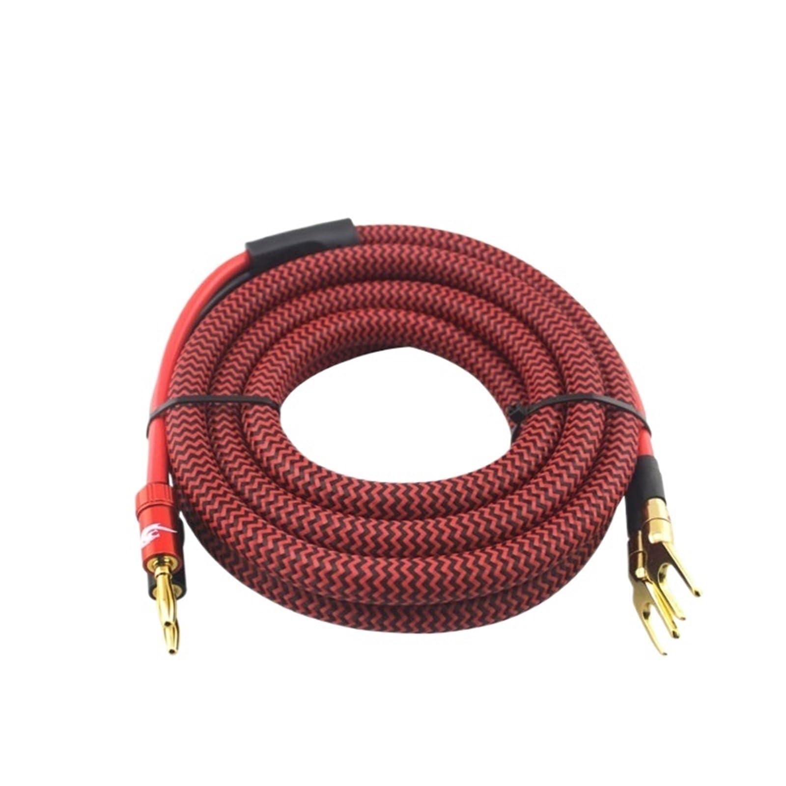 Cable de altavoz banana a horquilla de 1m para amplificador de cine en casa OFC 2