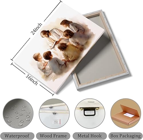 Vista 211 de Arte de pared de acuarela de Jesús, pintura en lienzo cristiano, imágenes de las Escrituras, decoración de pared, póster con versículos bíblicos