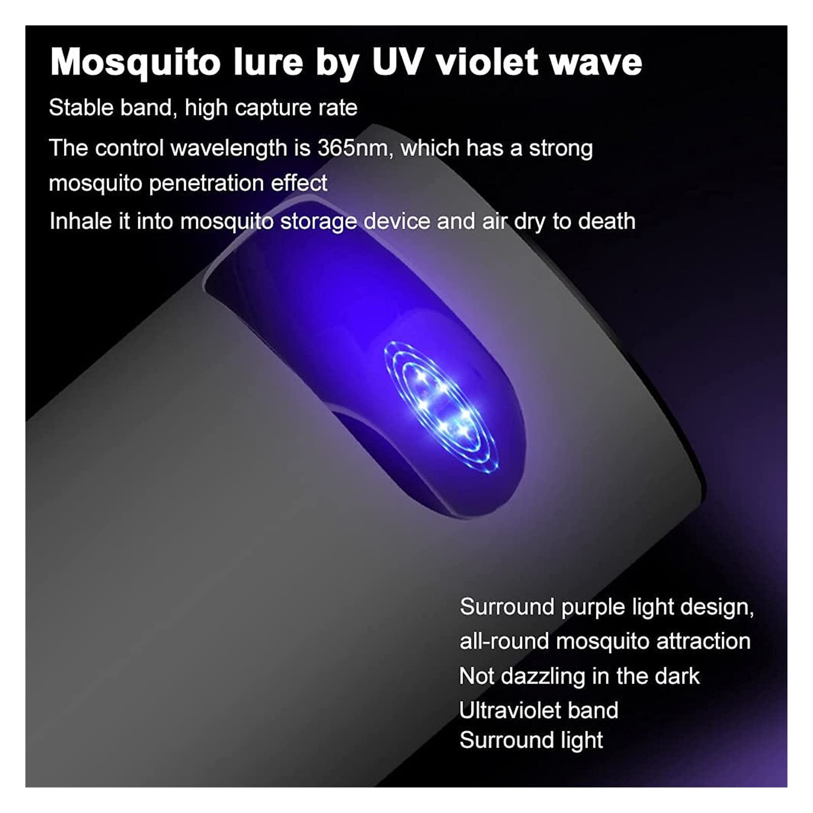 TEmkin Lampada antizanzare elettrica Anti zanzara Luce Bug Zapper Trappola per Insetti Luce USB Strumento da Viaggio per Interni ed Esterni Ufficio Giardino Domestico Campeggio Repellente per Insetti