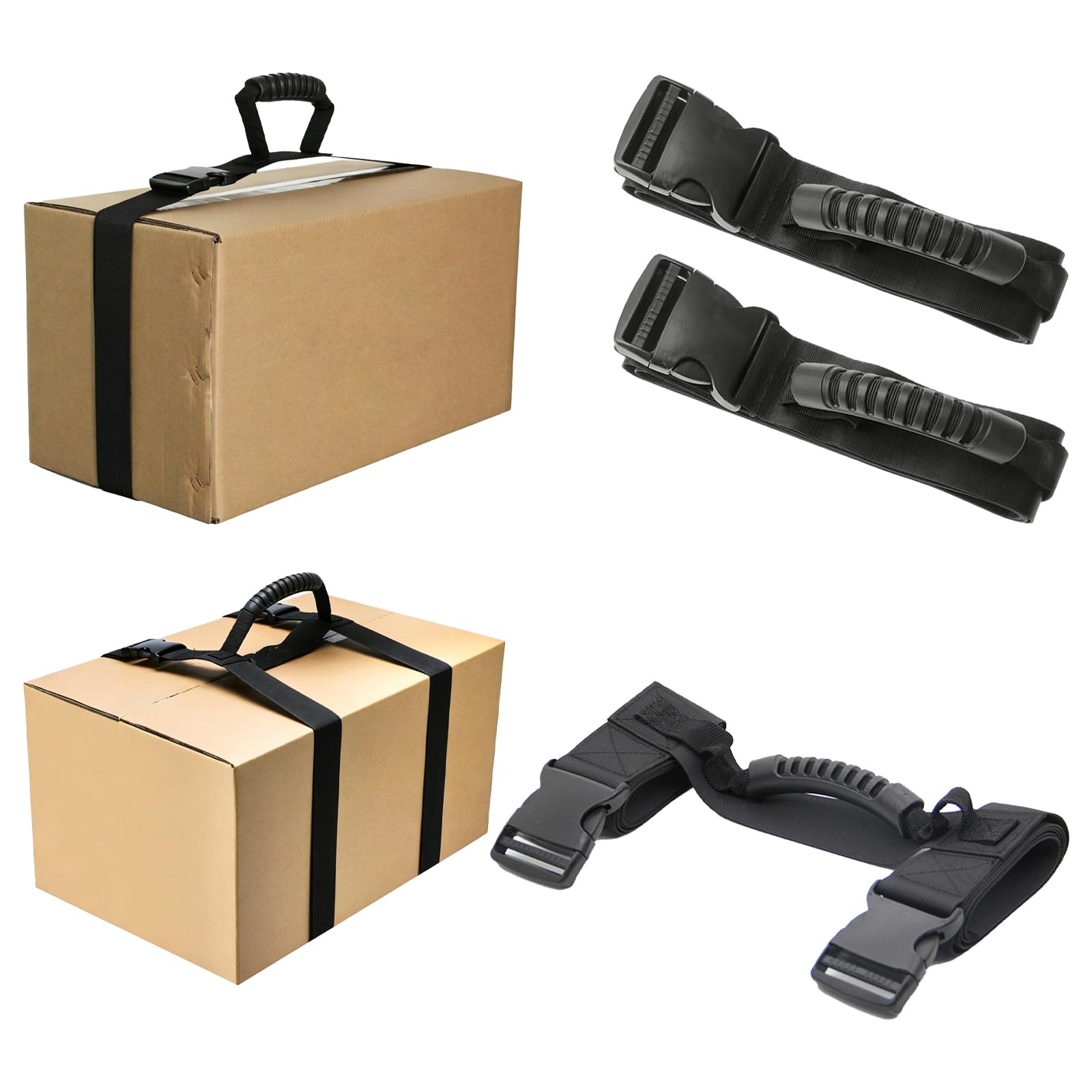 3 Stück Tragegurt für Box Tragegurte Umzug Möbel Transportgurt mit Griff tragegurts Schwerlast tragehilfe tragegurte Umzug Nylon Tragegurt Schwarz für Umzüge, Arbeit und Einkäufe
