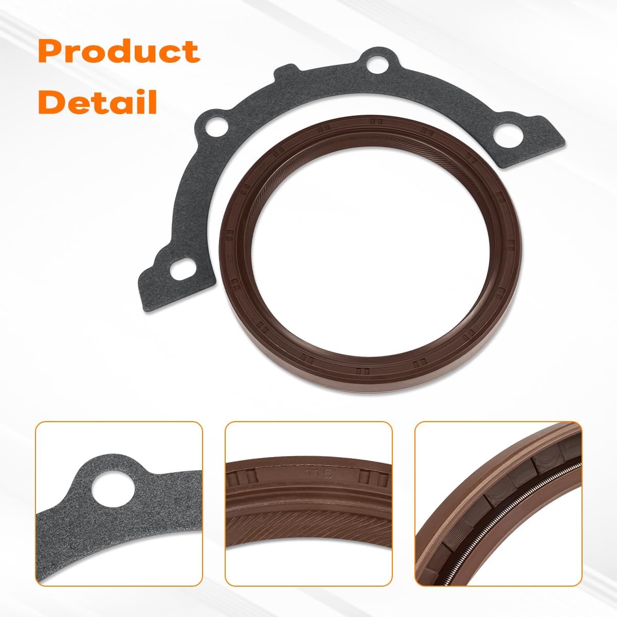 BS40656 Engine Crankshaft Seal Kit Compatible with 1996-2017 Chevy Astro/Blazer/Silverado 1500, 1996-2017 GMC C1500/K1500/Savana, Rear Engine Seal Replaces OEM # BS40515, JV1620, JV1656
