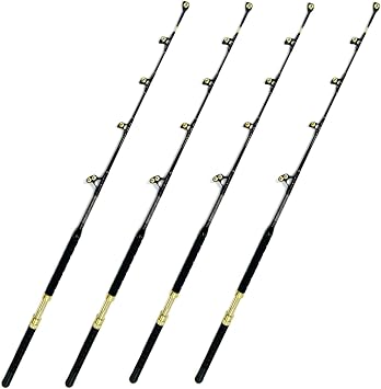 EatMyTackle 100-120 Pound Fishing Rods - Blue Marlin Tournament Edition 4 Pack