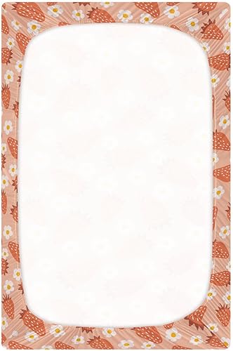 Miniatura 2 de Sábanas de cuna de fresa de dibujos animados, sábanas ajustables elásticas para cuna para niños y niñas, sábana unisex acogedora para cuna de bebé,