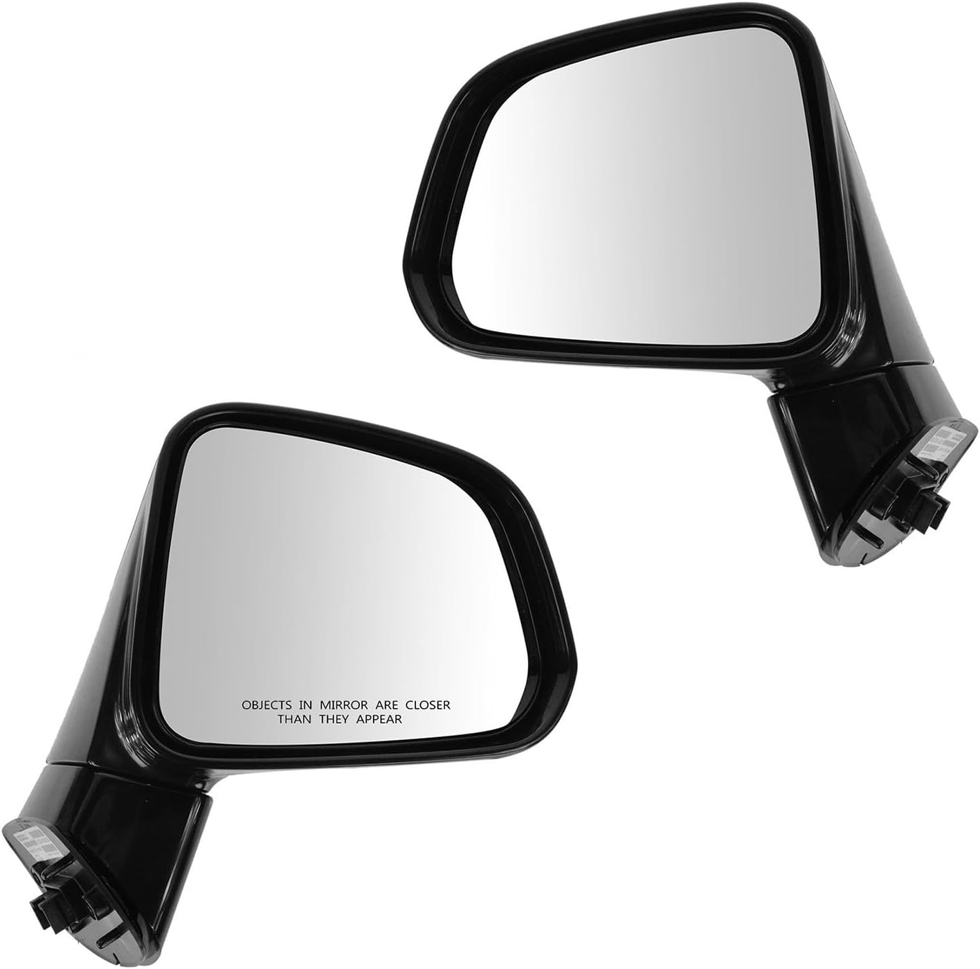 TRQ 2 Piece Driver and Passenger Side Mirror Assembly Set Electric Adjustment Heated No Memory Black Compatible with 2012-2015 Chevrolet Captiva Sport 2008-2010 Saturn Vue GM1320390 GM1321390