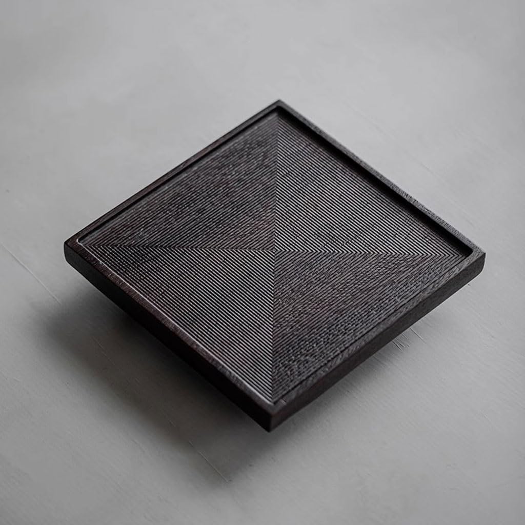 Bandeja Sencilla de Madera Maciza para Servir Tazas de té y Comida. Elegante Bandeja para el salón. Pequeña Mesa para Preparar té seco, Entretenimiento en casa y el Uso Diario.