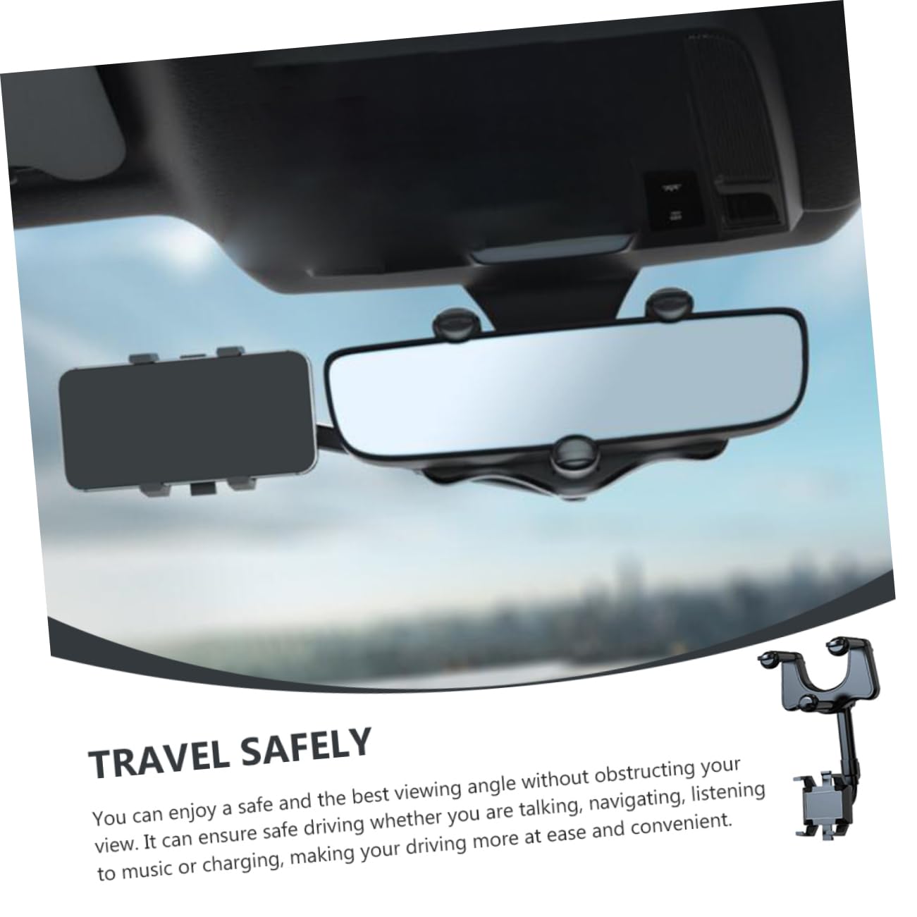 SHINEOFI Soporte para Teléfono Móvil de Coche Negro en Abs Múltiples Ángulos Ajustables para Conducción Segura y Navegación Fácil en Vehículo