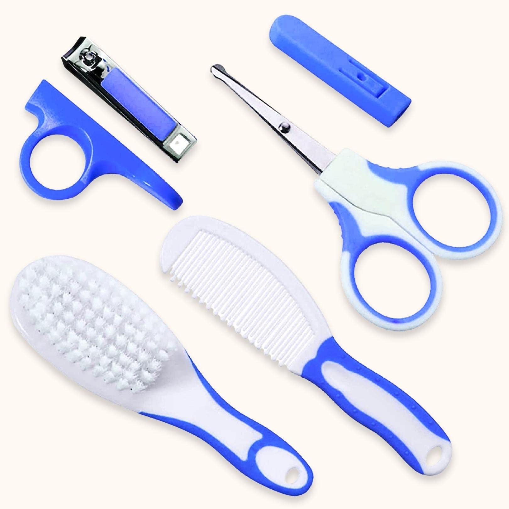 SYGA 6 Pcs Health Care Kit for Newborn Baby Kids Nail Hair Grooming Brush - Blue 2