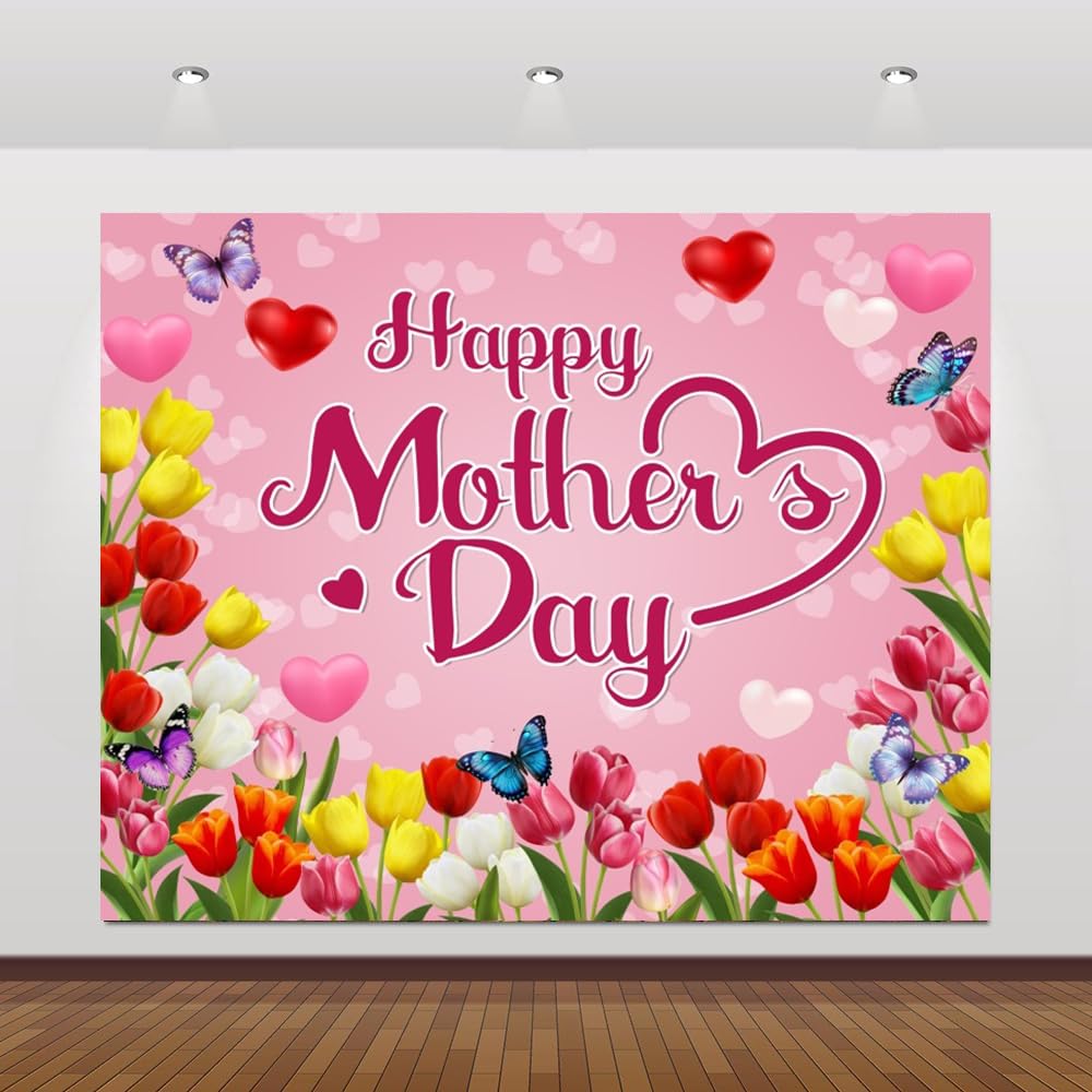 Fondali per la festa della mamma per la fotografia, 3 x 2,4 m, garofano, fiori floreali, felice festa della mamma, sfondo rosa, floreale, festa della mamma, decorazioni per feste,