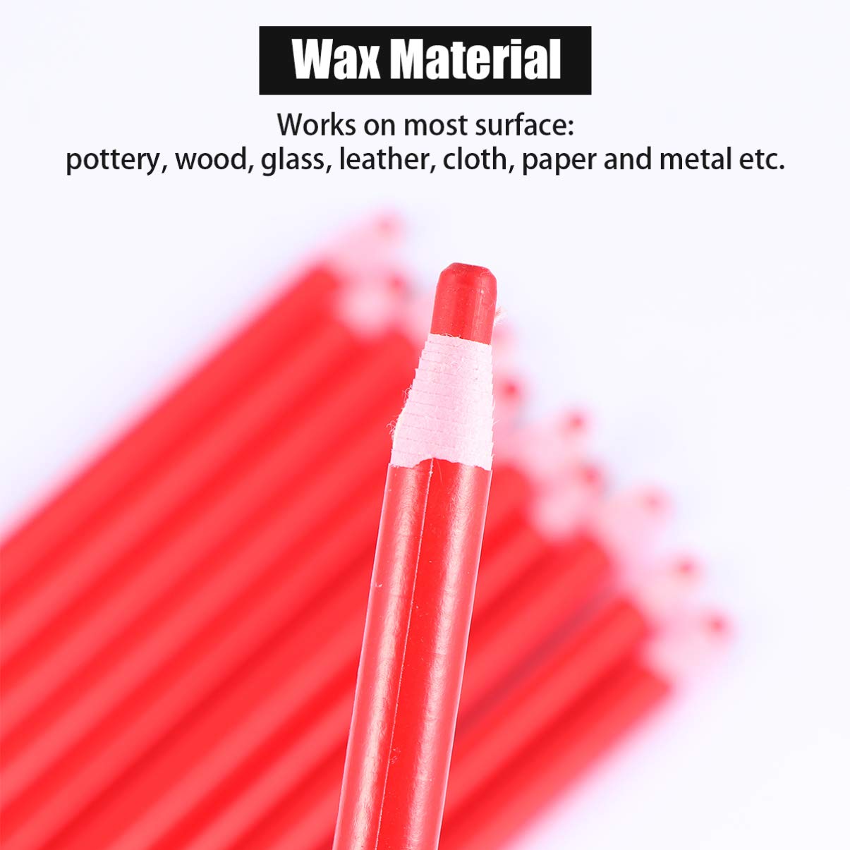 Operitacx Peel-off China Markers No-sharpening Wax Crayons Red Pencil 24 Colors Ideal for Pottery Crafts and Decor