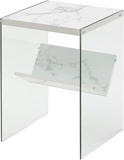 Convenience Concepts SoHo End Table, Faux White Marble
