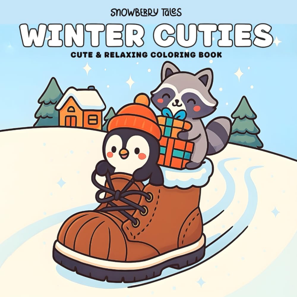 Winter Cuties – Cute & Relaxing Coloring Book: Adorable Winter Scenes for Cozy Coloring Fun | Cute Animals, Warm Moments & Calm Holiday Vibes